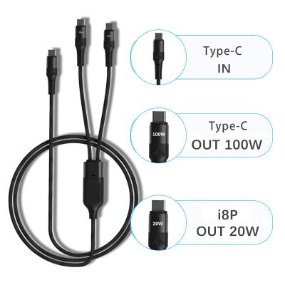 China 100W C to C Charging 2022 New Arrival 100W and 20W Type C to Type C Data Cable PD 20W 2in1 Data Transmission Cable for sale