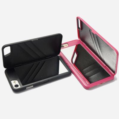 China Multi Mirror Function Flip Mirror Phone Case For Iphone X XS Card Slot PC Phone Case for sale