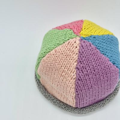 China JOINT Good Quality Handmade Knitted Custom Hats Labels Knit Beanie Caps Rainbow Color for sale