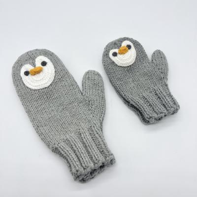 China Keep Warm Original Logo Design Cartoon Image Custom Cotton Knitted Winter Gloves for sale