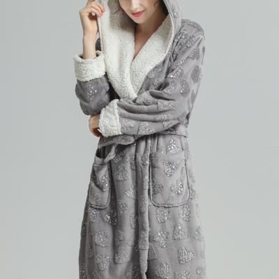 China QUICK DRY RTS Vogue Printed Simple Pattern Lambskin Thick Fleece Cashmere Lounge Wear Cotton Long Dresses Women for sale