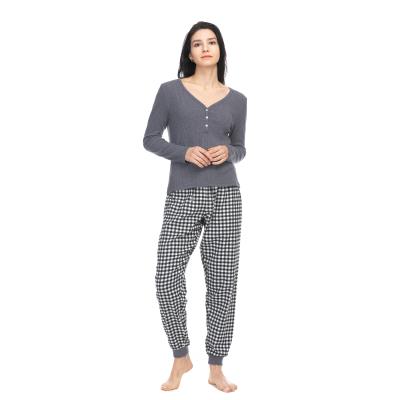 China OEM QUICK DRY Breathable High Quality Long Sleeve Pajamas Set For Women for sale