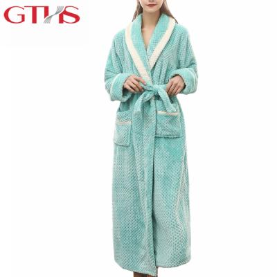 China Luxury QUICK DRY Adult Keep Warm Thermal Thick Pure Color Microfiber Flannel Maxi Dresses Wholesale for sale