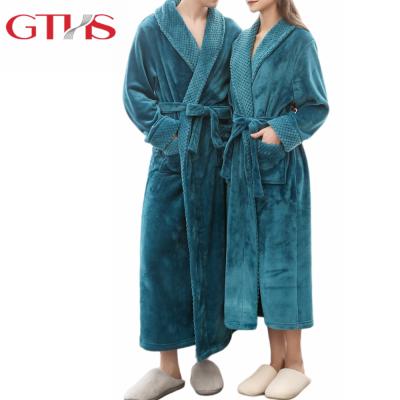 China Family Color Plush V-Neck Waffle Hotel Pure Quick-Dry Weave Luxury Sweat-absorbent Long Dresses for sale