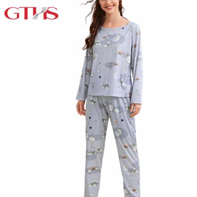 China Lightweight Floral Simple Women's Fleece Color Short Pajamas Two Piece Set Polyester QUICK DRY for sale