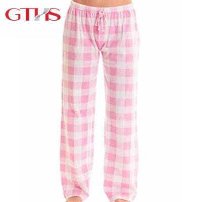 China QUICK DRY Casual Long Plaid Light Color Sweat-absorbent Women's Cotton Pajama Pants for sale