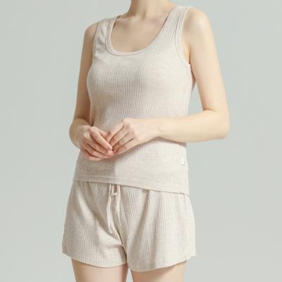 China QUICK DRY Soft Skin-Friendly Home Wear Women Pajamas Loungewear Shorts Sets Thin And Light Polyester for sale