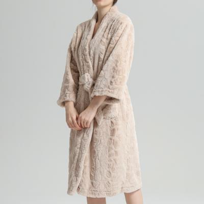 China QUICK DRY thick feather lamb fleece home wear keep warm cashmere women fur long dresses for sale