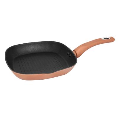 China General Use for 2022 Gas and Induction Cooker Gold Mounted Cheap Price High Quality Aluminum Mega Stone Grill Pan Frying Pan Non-Stick Forged Non-Stick Square Pan for sale