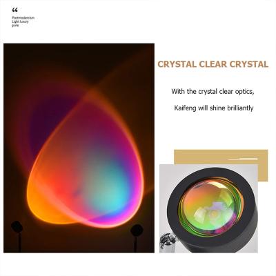 China Home Button Sunset Decor Party RGB Sunrise Projection Lamp Sunset Light (Customizable Dimming) Rainbow Wall Night Light wholesale background decor for sale