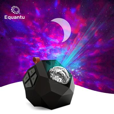 China Equantu modern rhombus double head can replace creative music speaker aurora water pattern laser light galaxy projector for sale