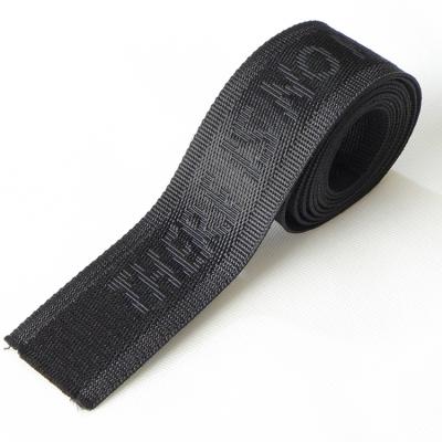 China High tenacity custom logo webbing tape polyester jacquard non-slip thick nylon webbing for sale