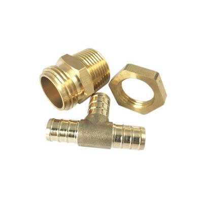 China brass hose fittings pex fitting hydraulic hex nipple t type quick tee connector for water supply equal for sale