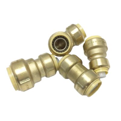 China Brass Petroleum Push Fit Fittings Quick Fittings Connector Coupling Elbow Copper Pipe Fitting for sale