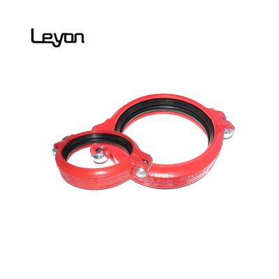 China Suitable For Pipe Lines Water Connect Ductile Iron Grooved Pipe Fittings Grooved Rigid Coupling Fire Protection for sale