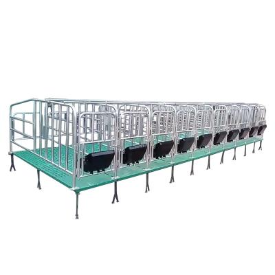 China Hot Galvanized Farms Hog Crate Sow Equipment Stall Pen Hog ​​Gestation Farrowing Crates With Compound Slatted Floor for sale