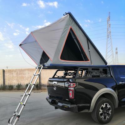 China Easy Open Aluminum Roof Top Awning Car Shell Triangle Hard Shell For 4wd Offroad for sale