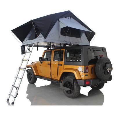 China 100% Water Proof For Foldable Off-Road Traveling Truck Waterproof Shell Roof Top Tent Camping Soft Car 4x4 1-3 Person Outdoor Polyester RV Top Tent 280g for sale