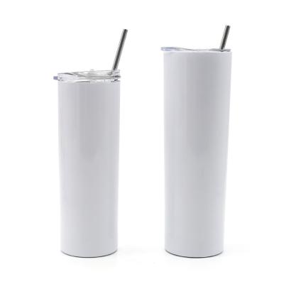 China Homefish Sustainable OEM 20/30 Ounce Vacuum Insulated Tumbler Cups 304 Stainless Steel Sublimation Blanks Straight Lean Tumbler With Straw for sale