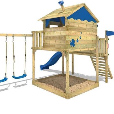 China Non-Toxic Wooden House Outdoor Playground Outdoor Playground Backyard Wooden Playground Set for sale