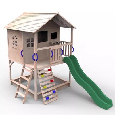 China Playhouse Hypoallergenic Wooden Playground Outdoor Garden Use For Kids To Play for sale