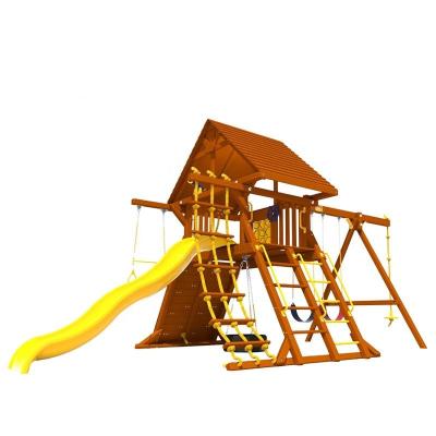 China Central Park High Quality Multifunctional Wooden Outdoor Playground For Children Instituto Children's Outdoor Slide for sale