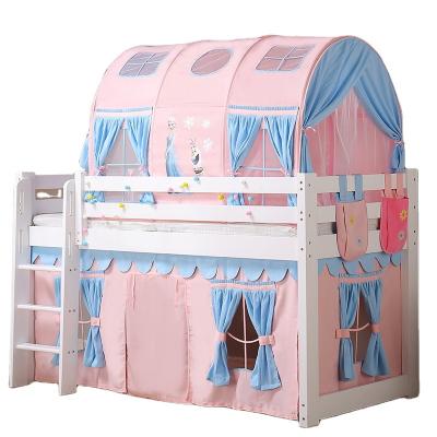 China Hot Sale Adjustable Tent (Size) Luxury Baby Bunk Bed Sets Kids Cribs Designs Solid Wood Boys Bedroom Double Bed With Ladder for sale