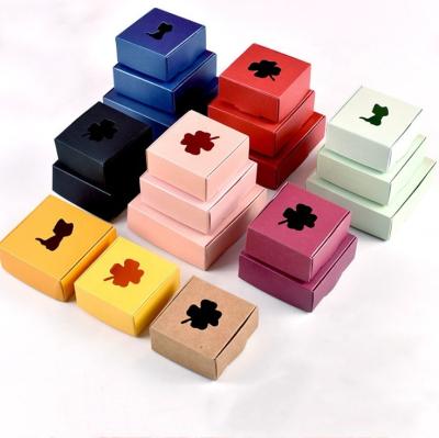 China Recyclable Hollow Handmade Soap Packaging Box Essential Oil Accessories Kraft Paper Box for sale