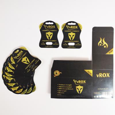 China Biodegradable Custom Rhinoceros Male Enhancement Pill Packaging Boxes And Blister 3d Cards And Box for sale