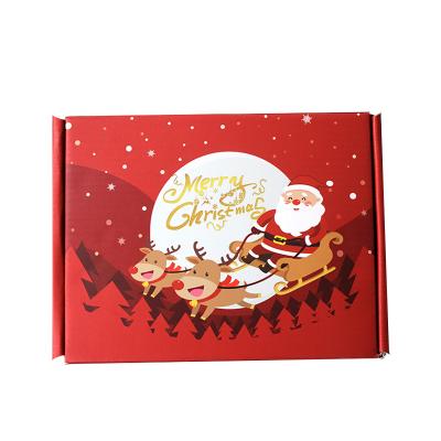 China Recyclable Ready To Ship Red Christmas Ornaments Gift New Year Mail Shipping Box for sale