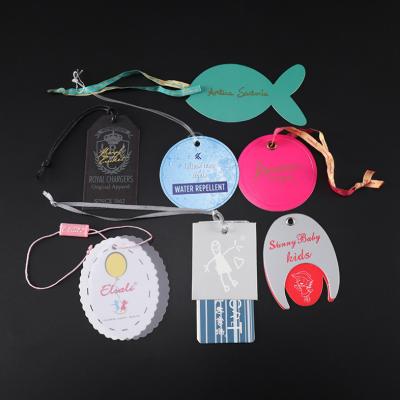 China Sustainable Luxury Clothing Paper Swing Tags With String Custom Fabric Hang Tag With Logo for sale