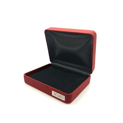 China High Quality Empty Biodegradable Leather Red Necklace Gift Box PU Metal Jewelry Necklace Gift Box for sale