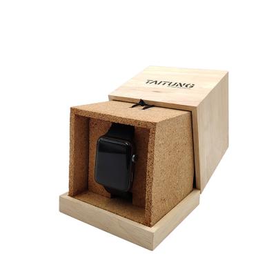 China High Quality Promotional Price Plastic Natural One Piece Wooden Watch Box With Organizer Corkwood Watch Box for sale