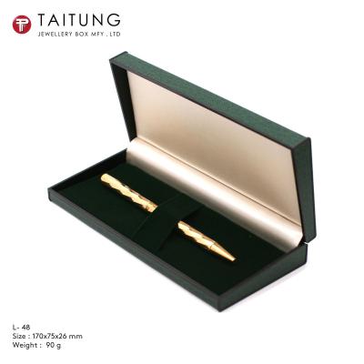 China Sustainable Custom Box Packaging Recyclable Embossing Plastic With Leatherette Paper And Velvet Box For Pen for sale