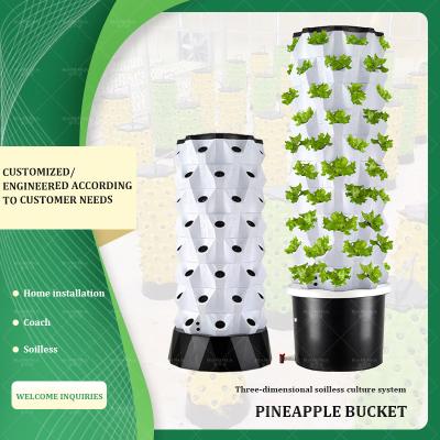 China 100L 6 8 10 12 Layers Vertical Farm Hydroponic Aeroponic Growing Tower For Strawberry for sale