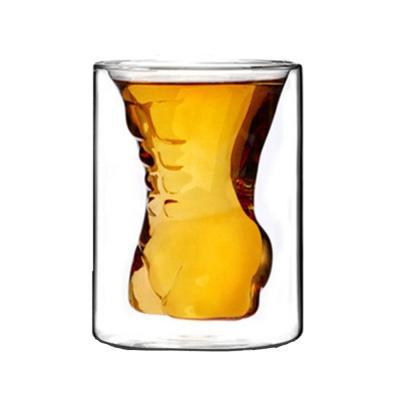 China Clear Transparent Glass Cup for Milk and Beer Double Wall Design Borosilicate Material for sale