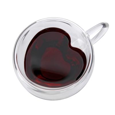 China Handmade Double Wall Borosilicate Glass Espresso Cup for Thermal Insulated Coffee Mug for sale