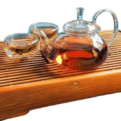 China CnGlass 22oz.Tea Pot wholesale water juice jug borosilicate glass teapot loose leaf tea maker with strainer for flower tea for sale