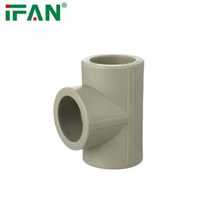 China Pipe Lines Connect IFAN Newcomers Gray Color PPR Pipe Fittings Transport Water PPR Tee for sale