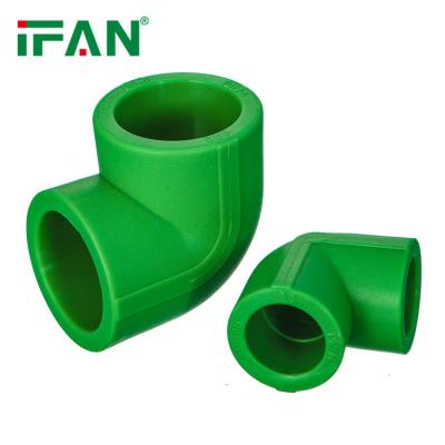 China IFAN Factory Price 20-110mm Green Color 20-110MM PPR Fittings Elbow PPR Pipe Fitting for sale