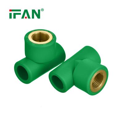 China Pipe Lines Connect IFANPLUS China Factory High Quality PPR Pipe Fitting Brass Tee Insert PPR Female Tee Fittings for sale