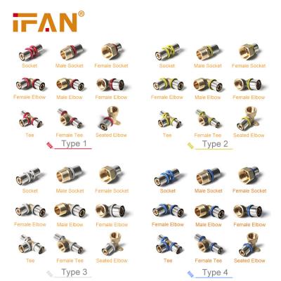 China Hot Selling IFAN Cw617 Water Supply Brass Pex Pipe Fittings Coupling Plumbing Fittings Pex Press Fittings for sale