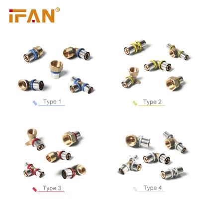 China Hot Selling IFAN Water Supply Press Fittings Cw617 Pex Brass Coupling Pipe Fittings For Water Control for sale