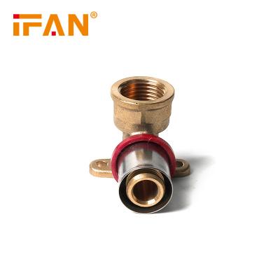 China IFAN High Quality Brass Copper Factory Wholesale Brass Press Fitting PEX-AL-PEX Pipe Fittings Female Elbow for sale