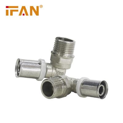 China Pipe Lines Connect Advanced IFAN Technology PEX Pipe German Press Fittings Equal Elbow Brass Fitting for sale