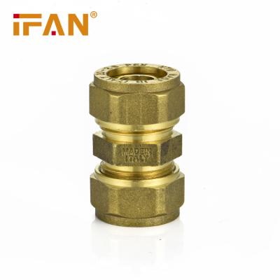 China IFAN Cw617 Pex Pex Hot Selling Brass Tubing Pipe Fitting Compression Brass Coupling Fittings for sale