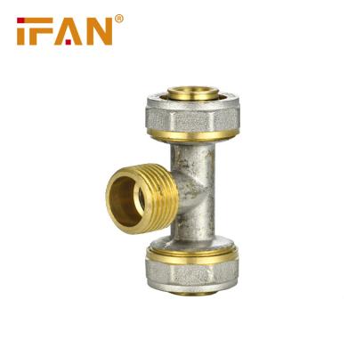 China Interesting High Pressure Brass Fittings Brass Compression Brass Fittings Price PEX Male IFAN Tee for sale