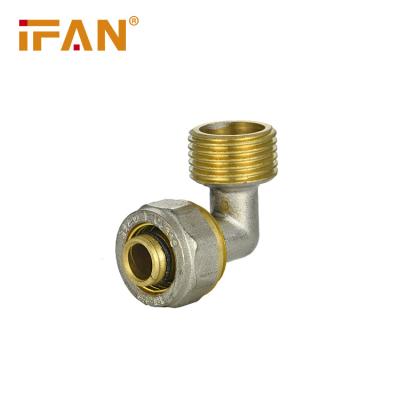 China IFAN PEX Male Pipe Fitting PEX Fittings Compression Brass Copper High Pressure Brass Fittings Elbow for sale