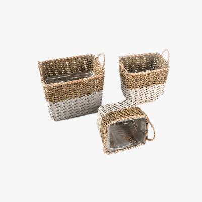 China Sustainable Natural Bamboo Storage Basket Handmade Rattan Basket For Storage Wicker Basket for sale