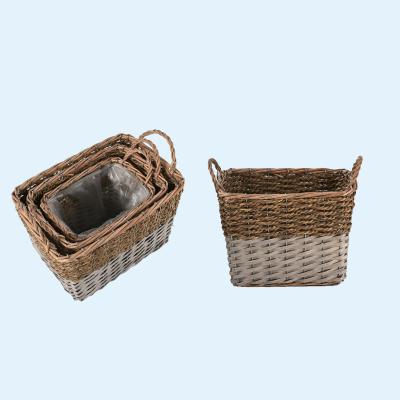 China Viable Wholesale Cheap Hand - Woven Wicker Basket Gift Picnic Basket With Handle for sale